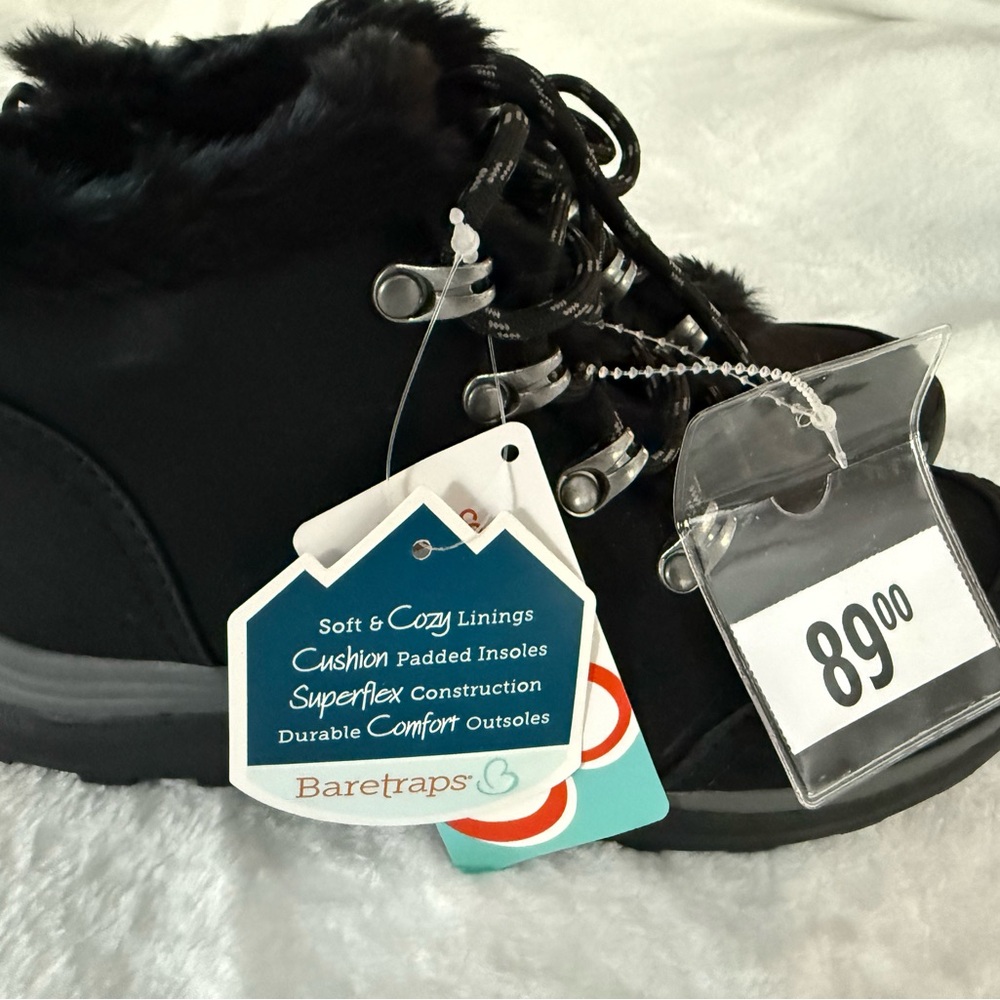 New BARETRAPS Black Maine Faux Fur Lining Women’s Boots Size 5.5   5 1/2 - Picture 3 of 8